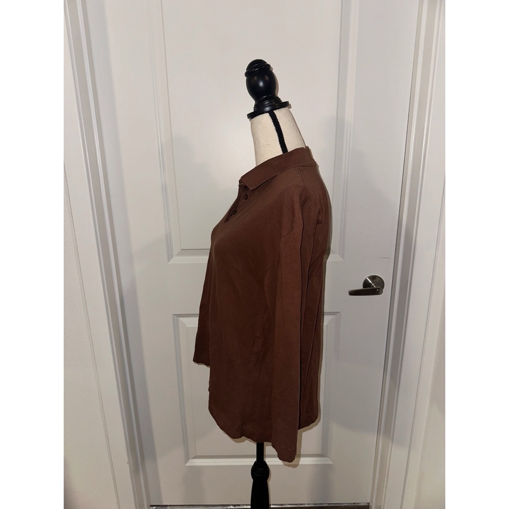 Zara Brown Boxy Polo Button Down Top - Picture 4 of 7